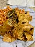 Wraps de carne a la plancha con vegetales y aderezo de chipotle