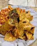 Wraps de carne a la plancha con vegetales y aderezo de chipotle