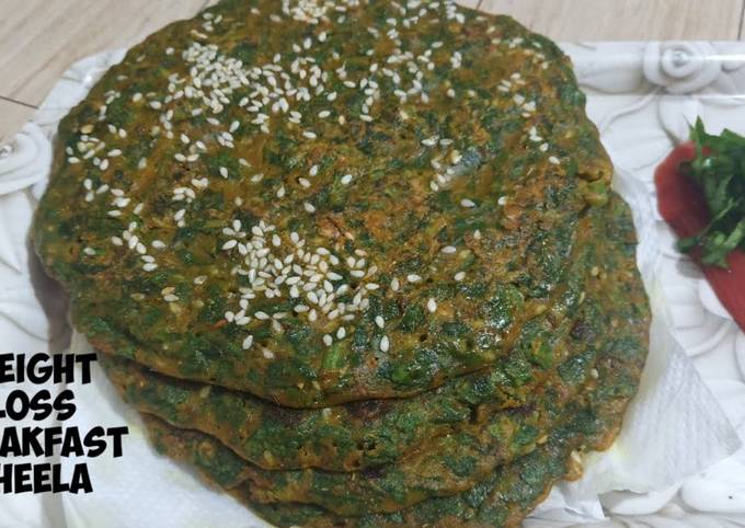 Spinach Cheela Recipe/ Weight Loss Palak Cheela Recipe