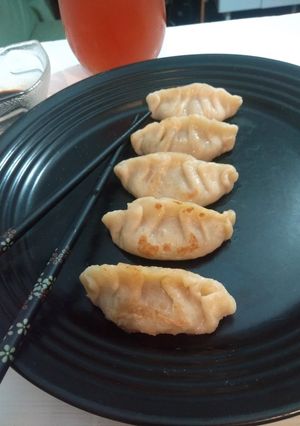 Una foto de Gyozas veganas