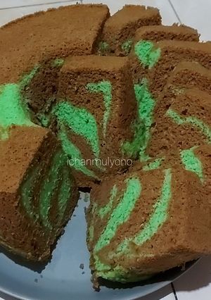 Foto resep Chocolate Pandan Chiffon Cake