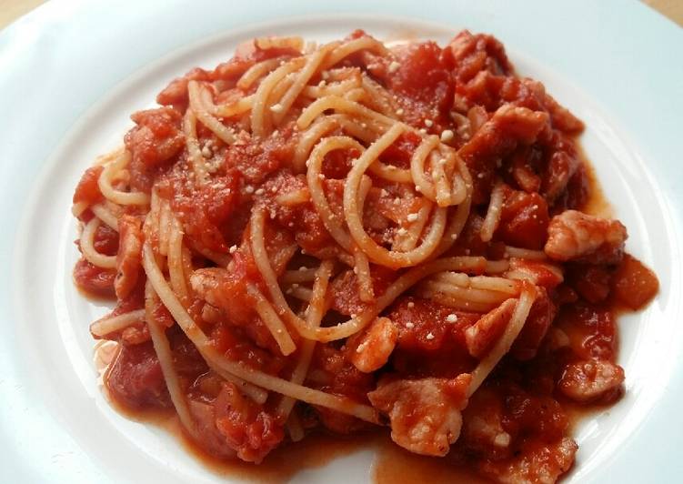 Simple Way to Make Perfect Vickys Bacon &amp; Tomato Spaghetti, GF DF EF SF NF