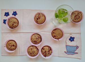 Una foto de Muffins de avena y frutillas/fresas 🍓 🍓 🍓 🍓 🍓 🍓 🍓