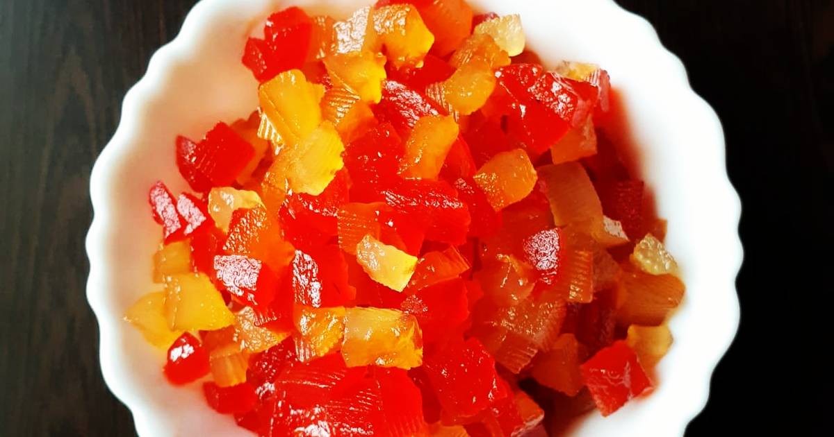 Indian Tutti Frutti from Watermelon Rind, Recipe