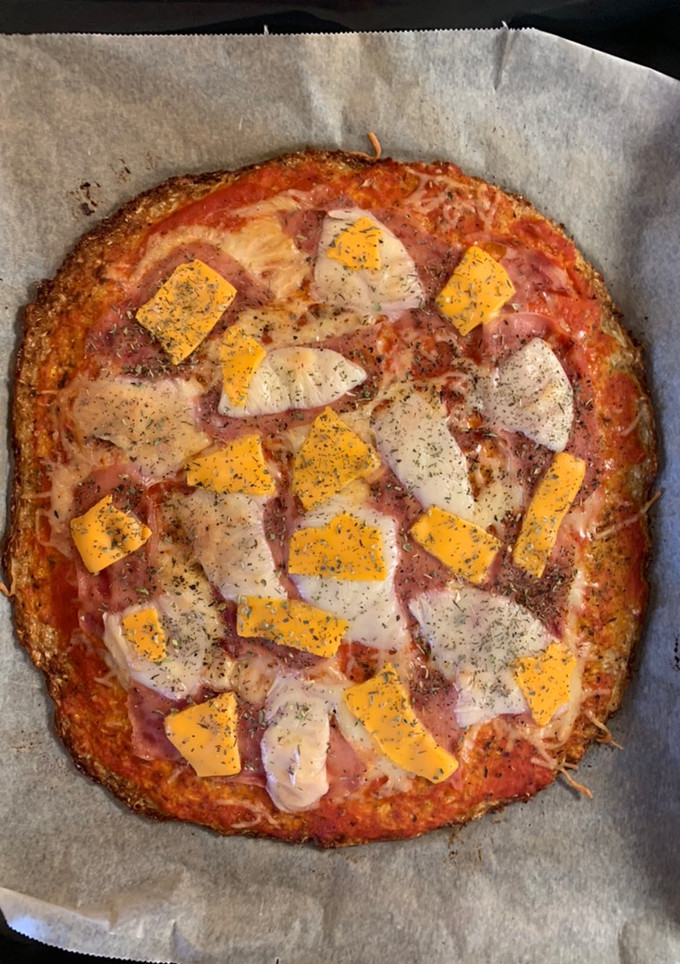 Una foto de Pizza de coliflor