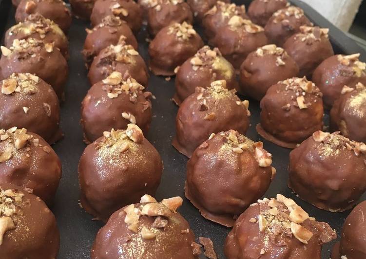 Chocolate covered burfee balls