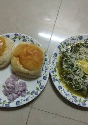 A picture of Green Pavbhaji.