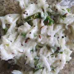 A picture of Mulyachi koshimbir(radish salad).
