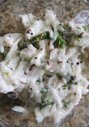 A picture of Mulyachi koshimbir(radish salad).