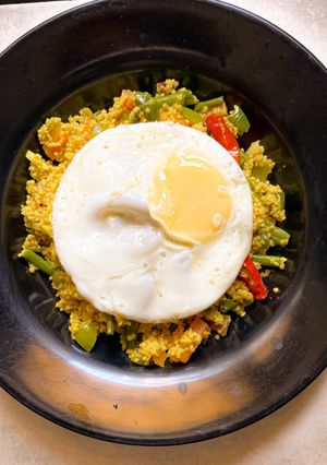 A picture of Millet Stir fry vegetables.