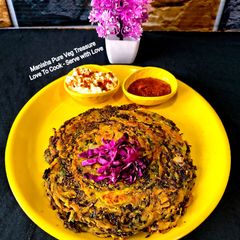 A picture of Purple Cabbage Onion Lachha Paratha.