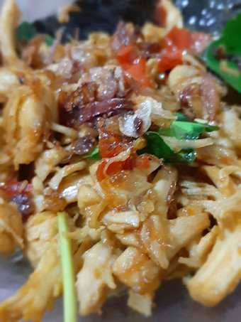 Resep Ayam suwir pedas manis Anti Gagal