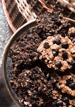 Foto resep Healthy Cookies : Banana Oatmeal Cookies (Original, Peanut Butter, Dark Chocolate)