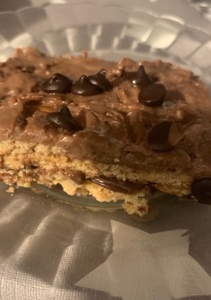 Una foto de Tarta de galleta chocolate y Baileys