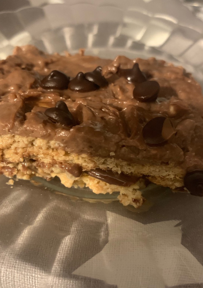 Una foto de Tarta de galleta chocolate y Baileys