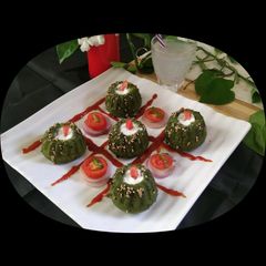 A picture of Green Dhokla.