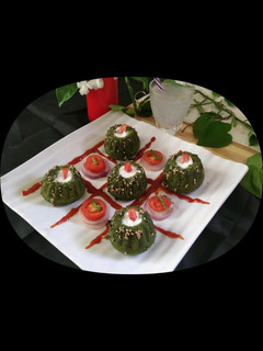 A picture of Green Dhokla.