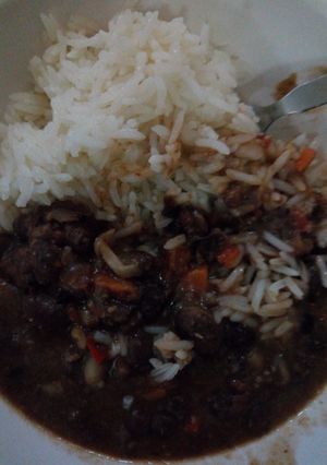 A picture of Rice and coconut beans.