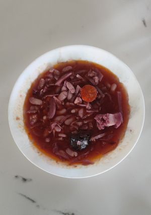 Una foto de Alubias con lombarda