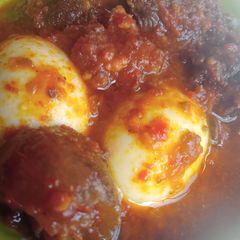 Designer stew (ayamase/ ofada stew) A picture of Designer stew (ayamase/ ofada stew).