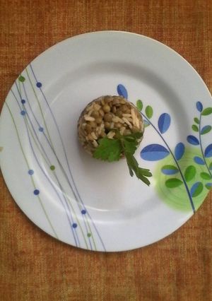 Una foto de Arroz con lentejas