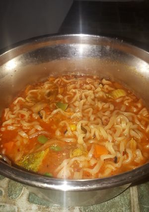 Foto resep Ramyon mix keju sayur kimchi