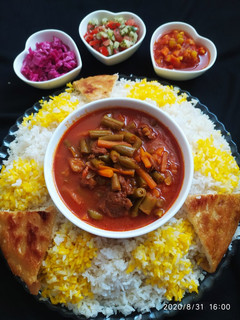عکسی از دستور خورشت لوبیا سبز😋