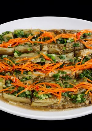 Hình của món SP.0066 - Cà Tím Nướng Mỡ Hành & Dưa Chua.