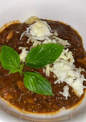 A picture of None Italian spaghetti Bolognese (made with love).