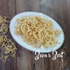 A picture of Homemade raw Rice Fryums.