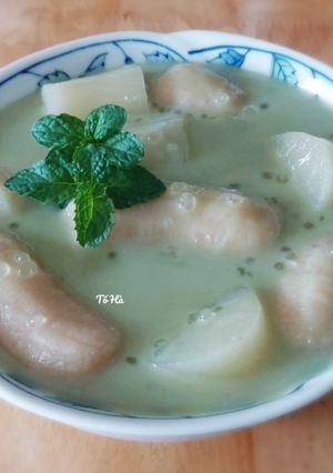 Hình của món Chè CHUỐI chưng-khoai mì dẻo.