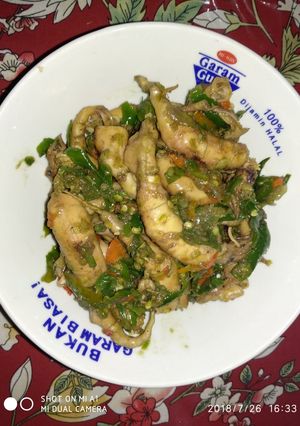 Foto resep Cumi Asin cabe hijau ala bunda aira