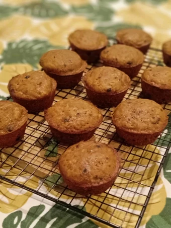 Cara Sederhana Membuat Resep  Banana Coffee Chocolate chip Muffin yang Enak Banget, Bikin Ketagihan