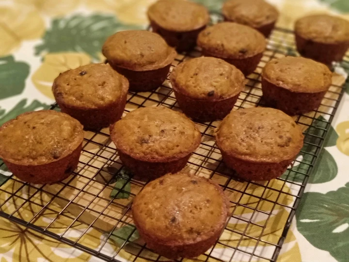 Cara Sederhana Membuat Resep  Banana Coffee Chocolate chip Muffin yang Enak Banget, Bikin Ketagihan