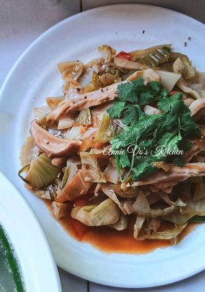 Hình của món Dưa chua xào bao tử.