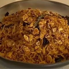 Rice with dry fruit A picture of Rice with dry fruit.