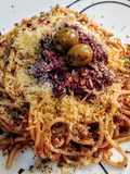 ESPAGUETTIS al Atún🐟 con Salsa Roja y Tapenade...!