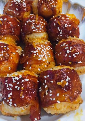 Foto resep Spicy bacon and rice roll