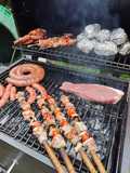 Barbacoa. Brochetas de cerdo marinado