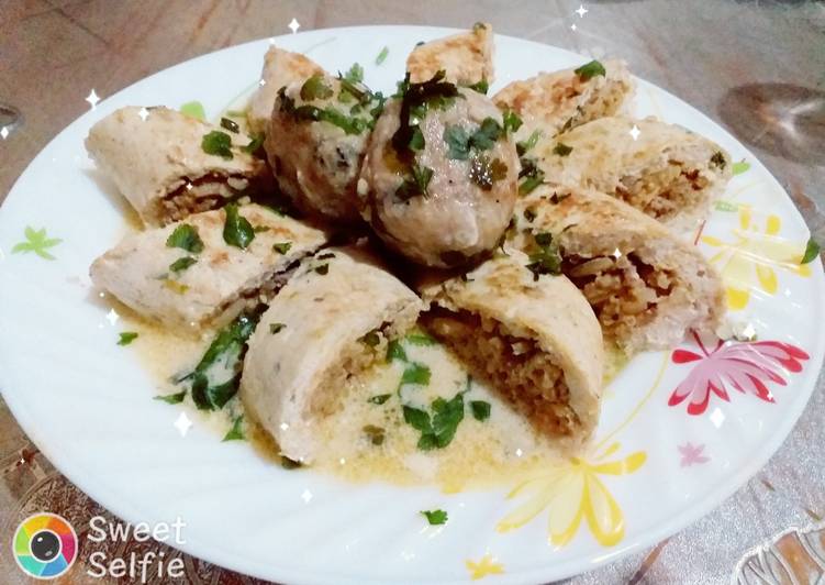 اسكالوب رولي محشي بالرز والكبدة 😍😍 بنة لا تقاوم 😋😋😋