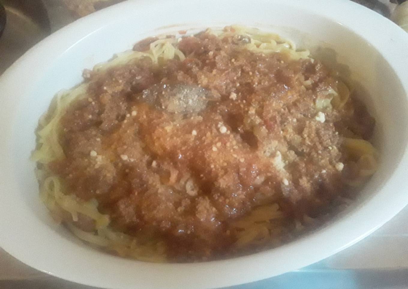 Salsa boloñesa con espaguetis 😉