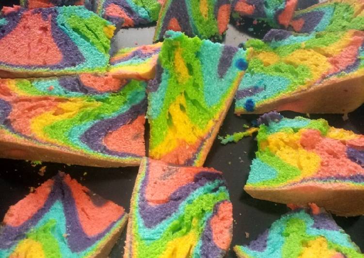 Steps to Prepare Any-night-of-the-week Rainbow cake