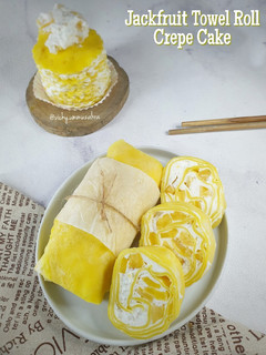 Foto resep Jackfruit Towel Roll Crepe Cake
