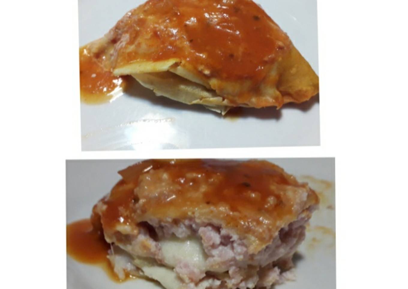 Crepes de ricota, jamón y queso 😋