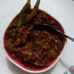 A picture of Baingan ka bharta.