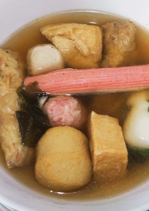 A picture of Yong Tau Foo with miso paste.