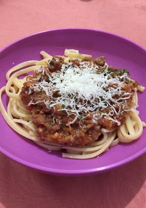 Foto resep Beef Bolognese with Linguine