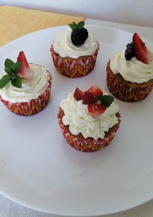 Una foto de Muffins de plátano  y nuez
