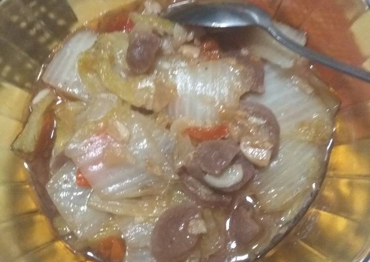 Resep: Tumis sawi putih baso Sederhana Dan Enak