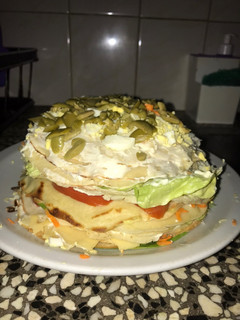Una foto de Torre de panqueques vegetariana